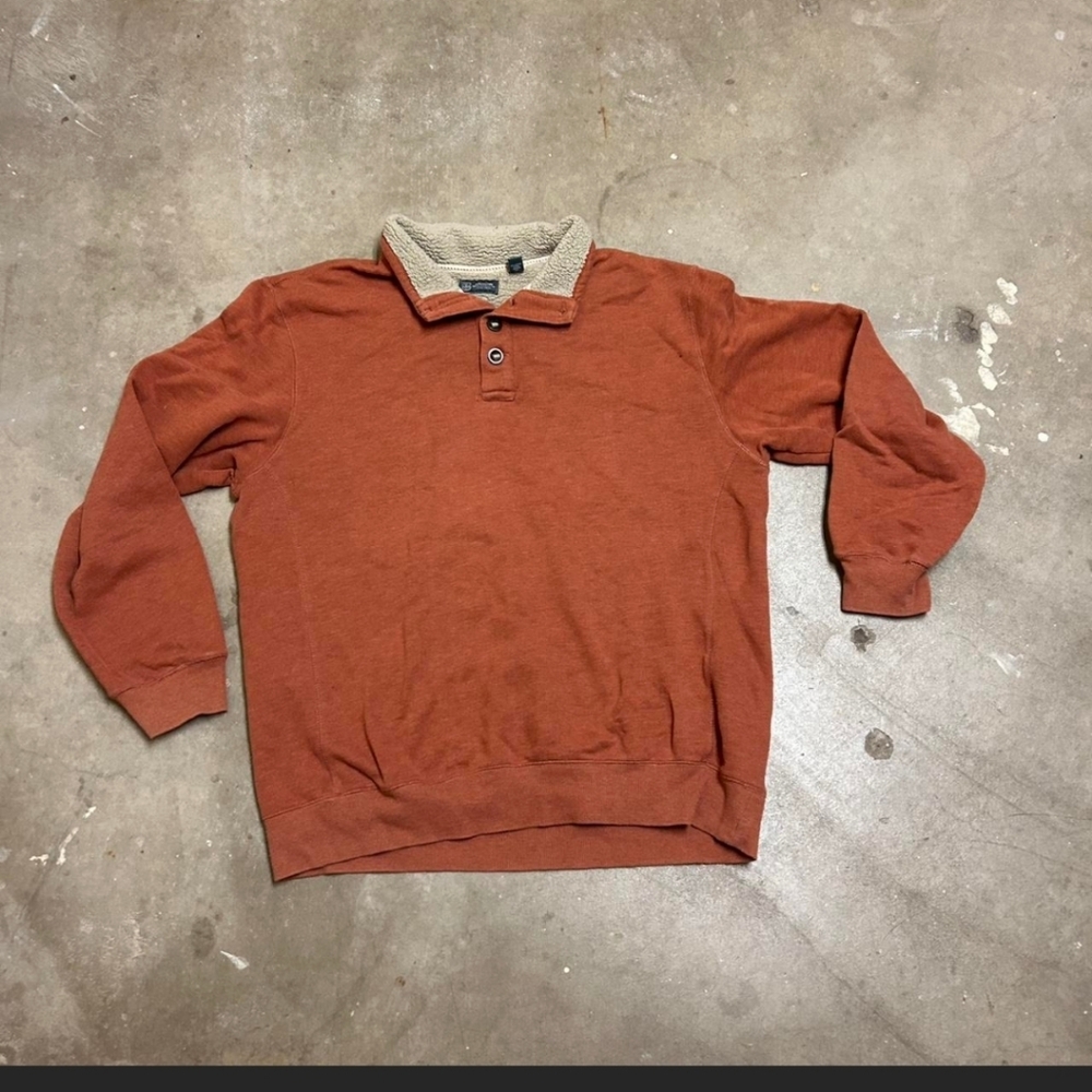 Arrow Rust And Cream Buttoned Pullover - image 3